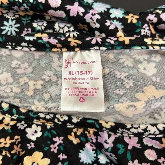 No Boundaries Floral Ruched Junior’s Dress • Used • Size: XL - Picture 3 of 8